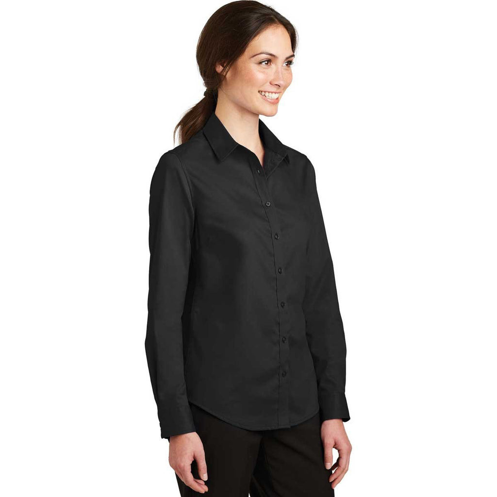 Port Authority Women's Black SuperPro Twill Shirt