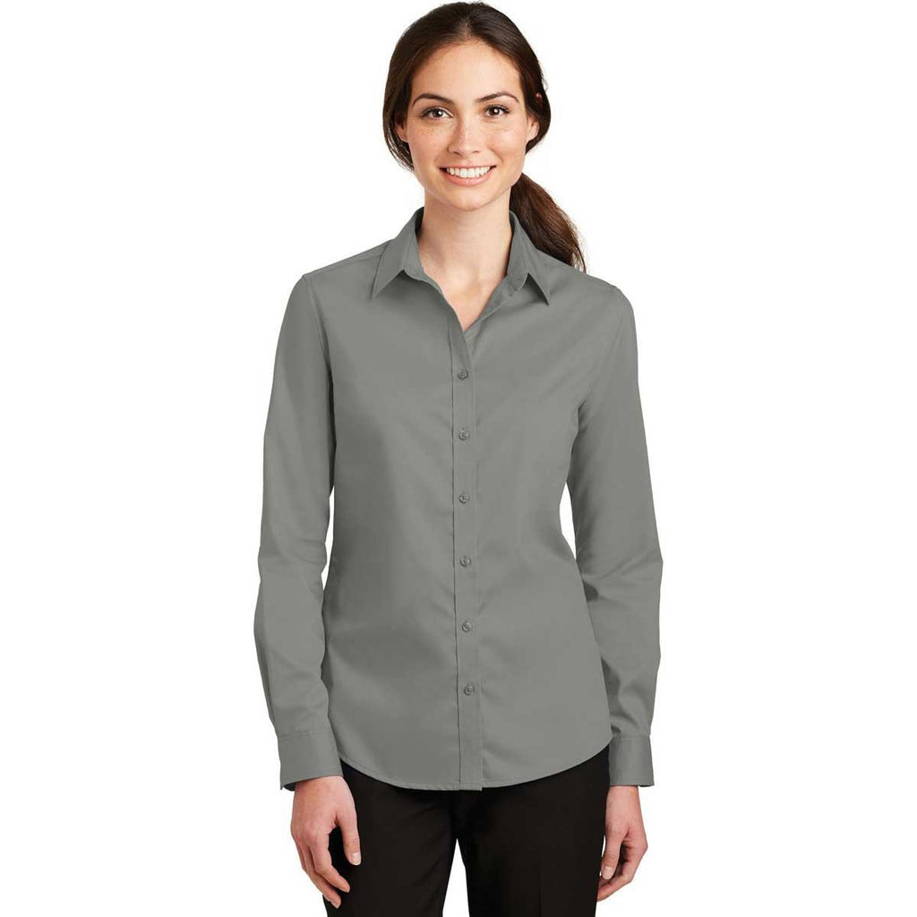 Port Authority Women's Monument Grey SuperPro Twill Shirt