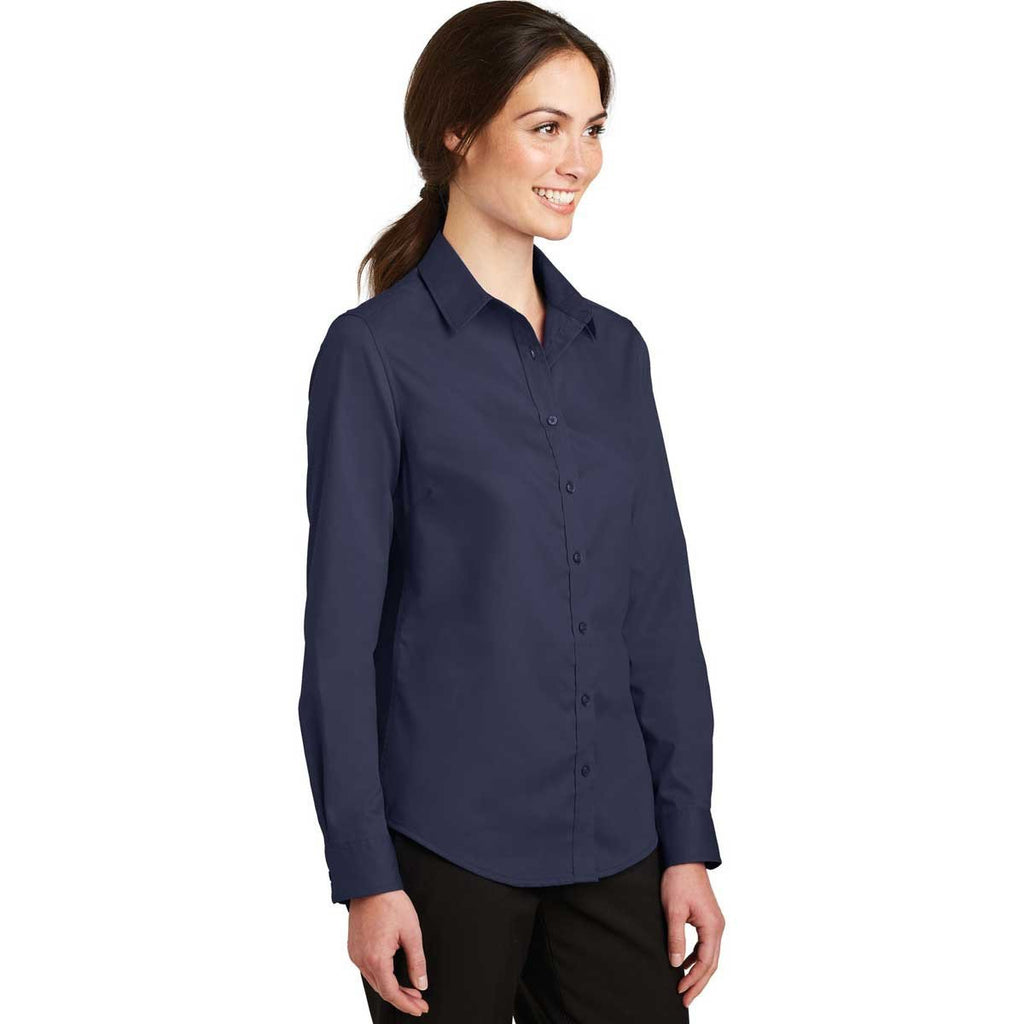 Port Authority Women's True Navy SuperPro Twill Shirt