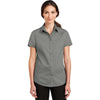 Port Authority Women's Monument Grey Short Sleeve SuperPro Twill Shirt