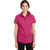 Port Authority Women's Pink Azalea Short Sleeve SuperPro Twill Shirt