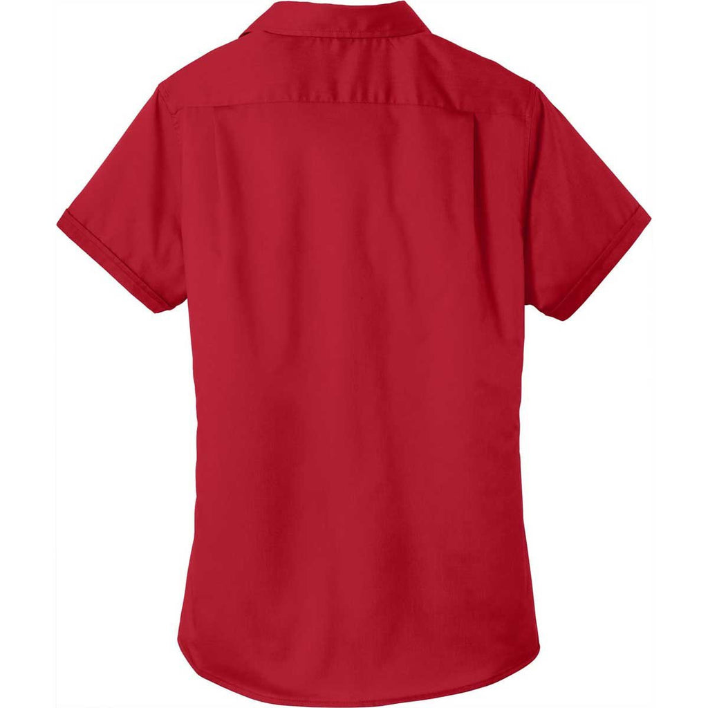 Port Authority Women's Rich Red Short Sleeve SuperPro Twill Shirt