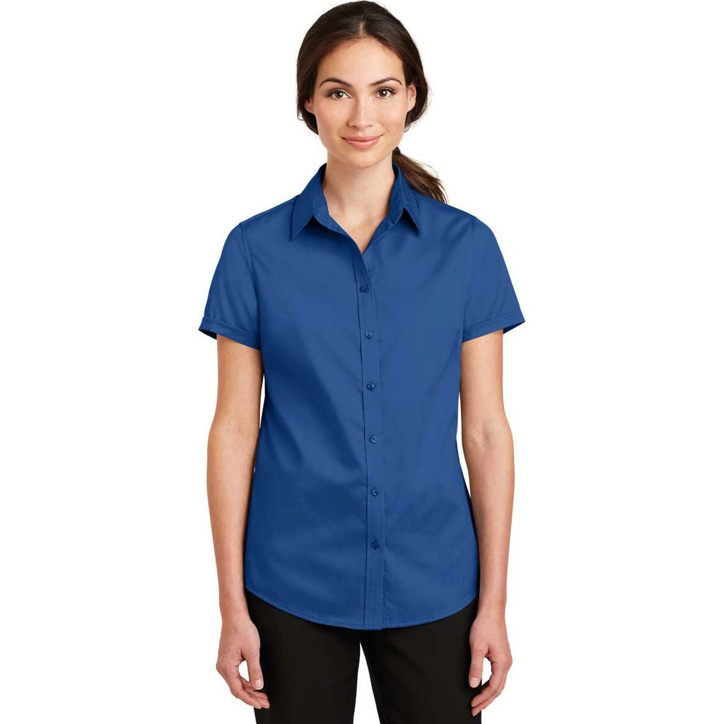 Port Authority Women's True Blue Short Sleeve SuperPro Twill Shirt