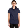 Port Authority Women's True Navy Short Sleeve SuperPro Twill Shirt