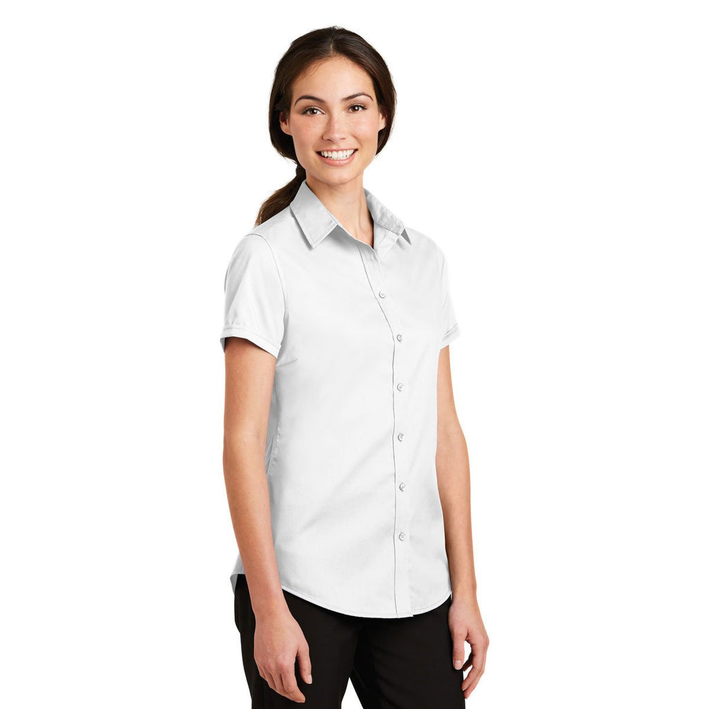 Port Authority Women's White Short Sleeve SuperPro Twill Shirt