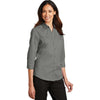 Port Authority Women's Monument Grey 3/4-Sleeve SuperPro Twill Shirt