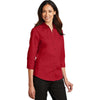 Port Authority Women's Rich Red 3/4-Sleeve SuperPro Twill Shirt