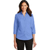 Port Authority Women's Ultramarine Blue 3/4-Sleeve SuperPro Twill Shirt