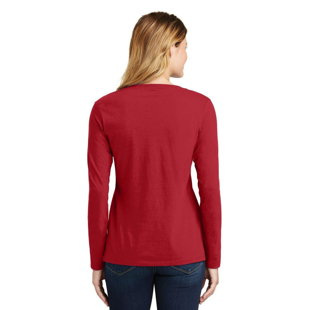 Port & Company Women's Team Cardinal Long Sleeve Fan Favorite V-Neck Tee