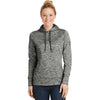 Sport-Tek Women's Black Electric PosiCharge Electric Heather Fleece Hooded Pullover