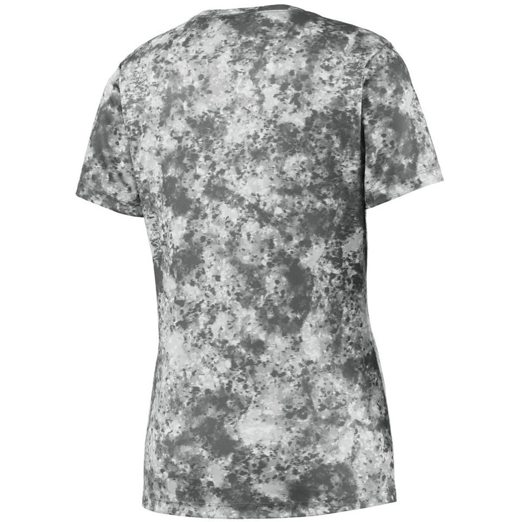 Sport-Tek Women's Dark Smoke Grey Mineral Freeze Scoop Neck Tee