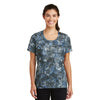 Sport-Tek Women's True Royal Mineral Freeze Scoop Neck Tee