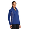 Sport-Tek Women's True Royal/True Royal Heather Sport-Wick Stretch Contrast 1/2-Zip Pullover