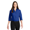 Port Authority Women's True Royal 3/4-Sleeve Carefree Poplin Shirt