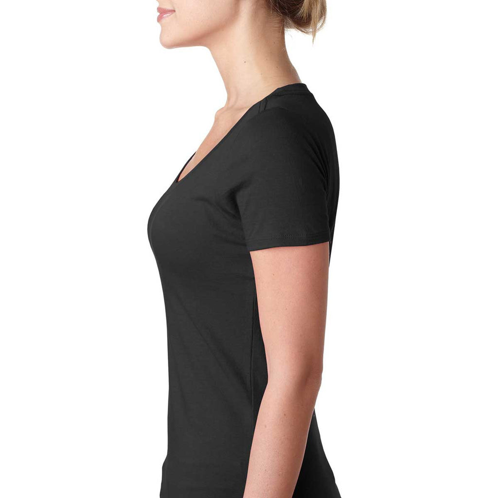 Next Level Women's Black Scoop Neck Tee