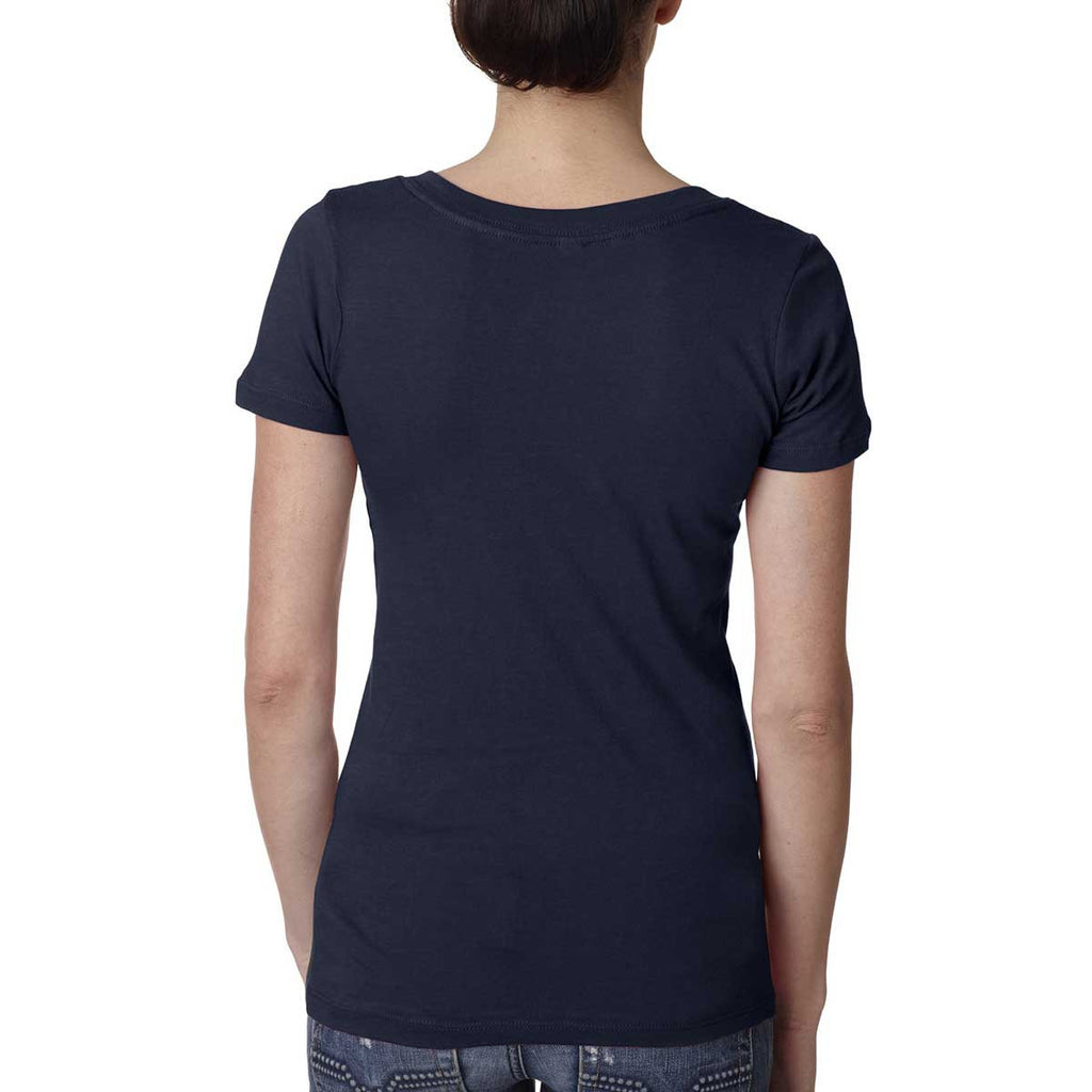 Next Level Women's Midnight Navy Deep V-Neck Tee