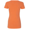 Next Level Women's Neon Heather Orange Deep V-Neck Tee