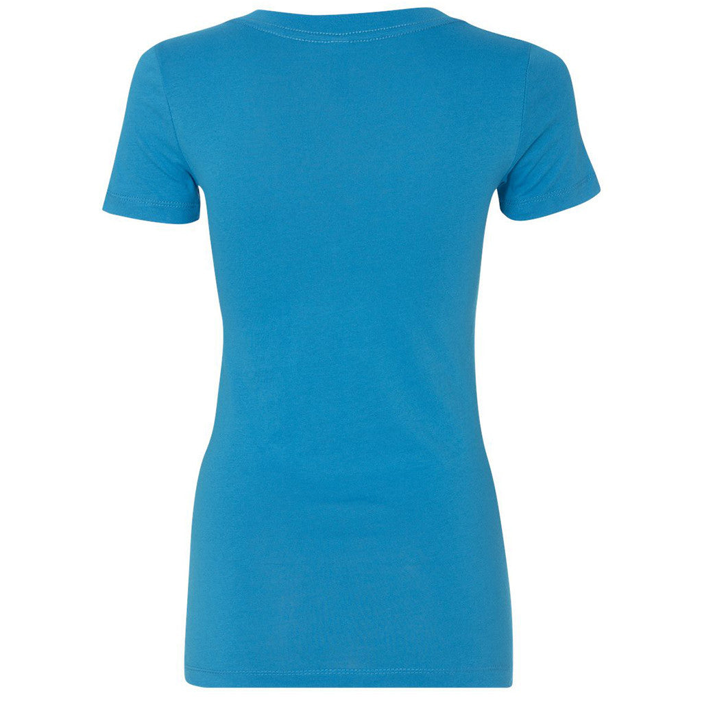 Next Level Women's Turquoise Deep V-Neck Tee