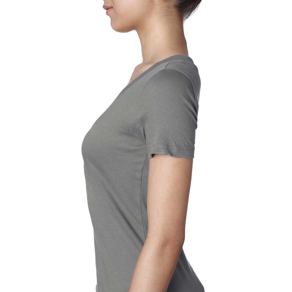 Next Level Women's Warm Gray Deep V-Neck Tee