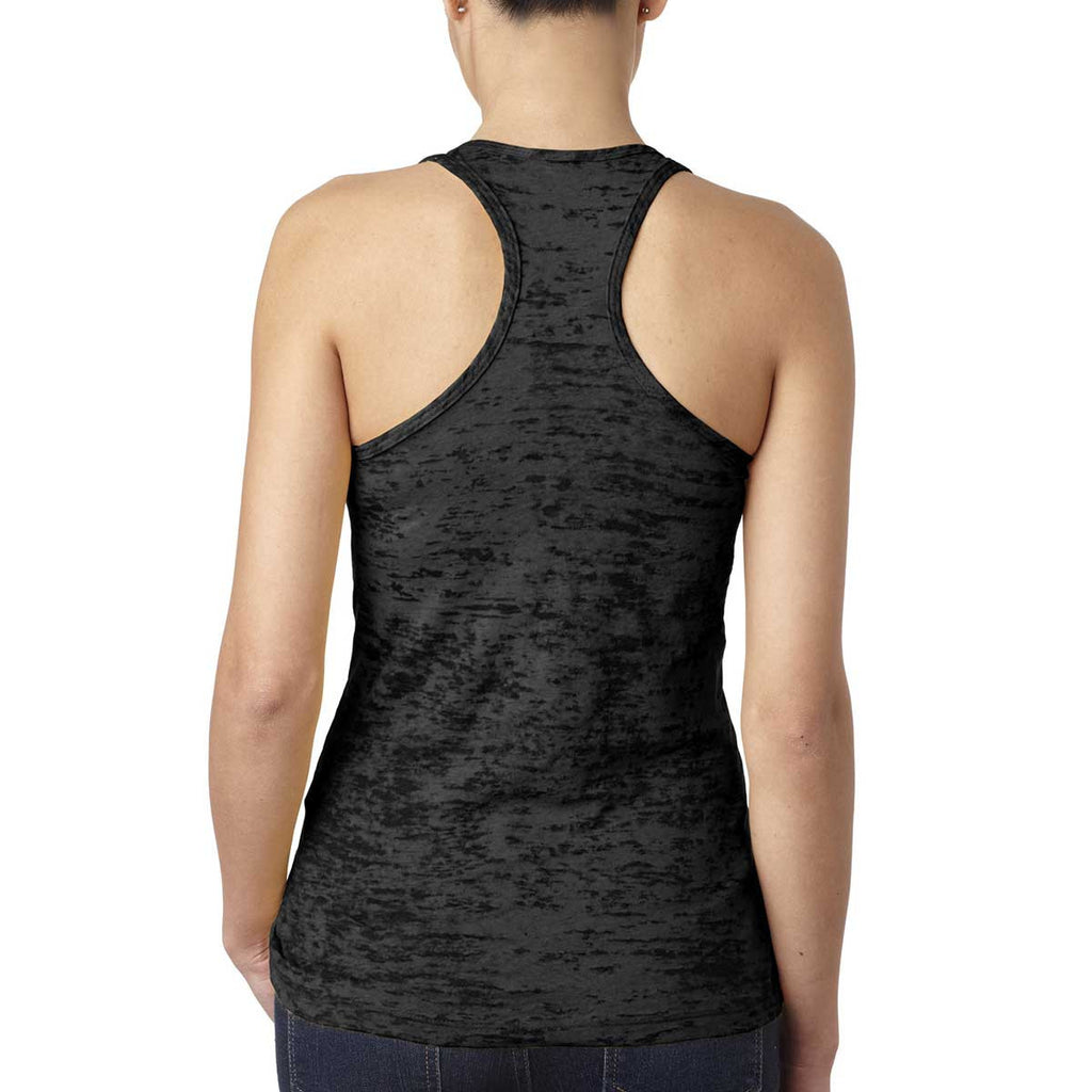 Next Level Women's Black Burnout Racerback Tank