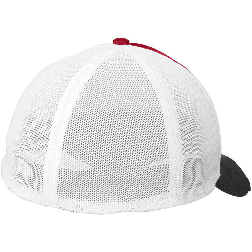 New Era Black/Scarlet/White Vintage Mesh Cap