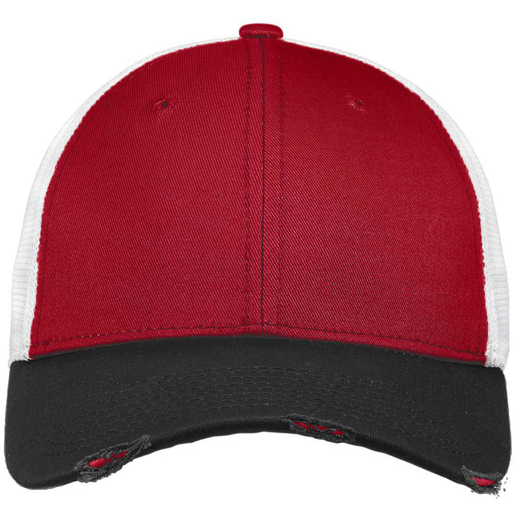 New Era Black/Scarlet/White Vintage Mesh Cap