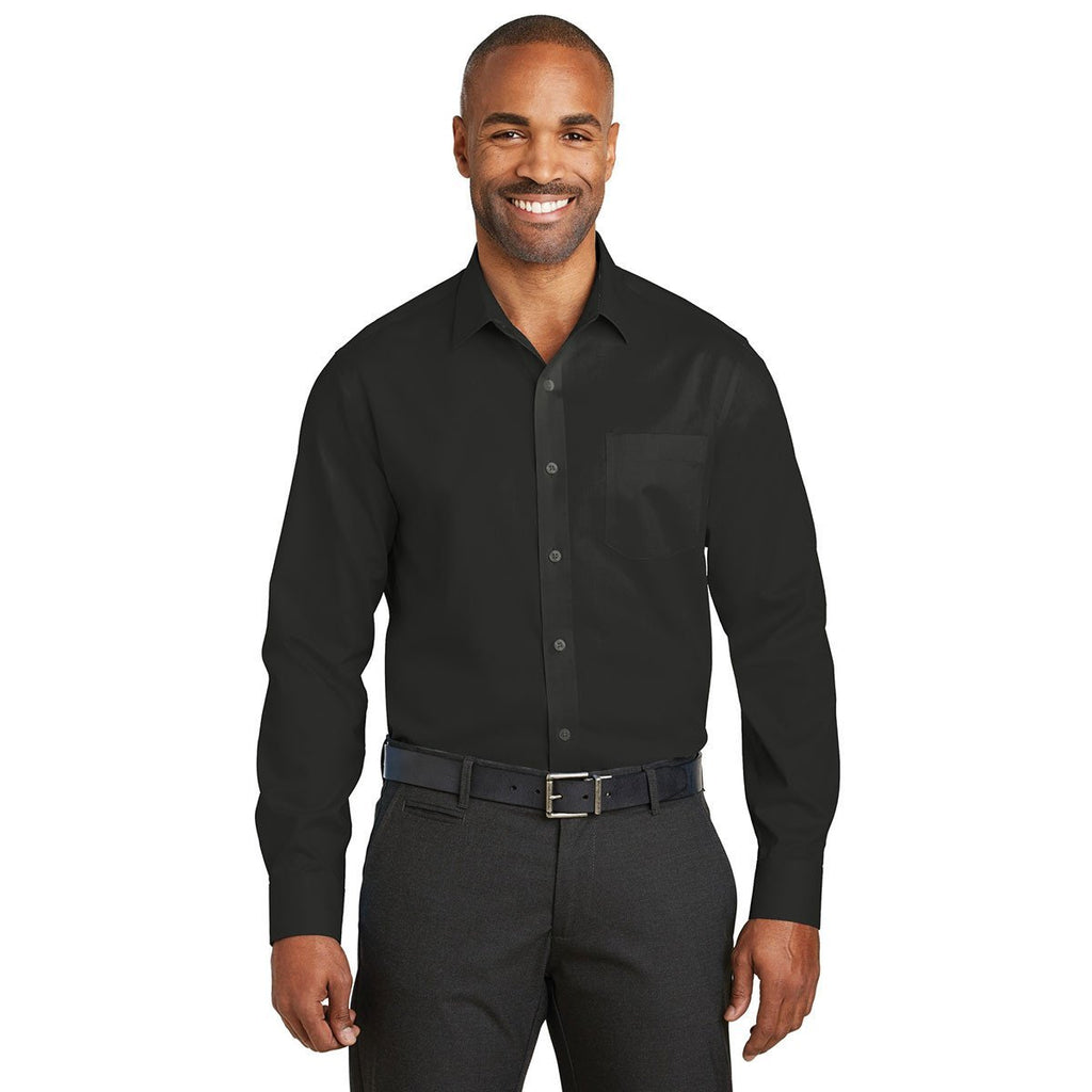 Red House Men's Black Slim Fit Non-Iron Twill Shirt