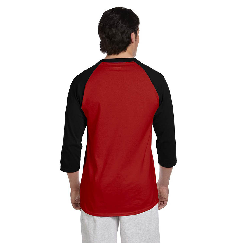 Champion Men's Scarlet/Black Baseball T-Shirt