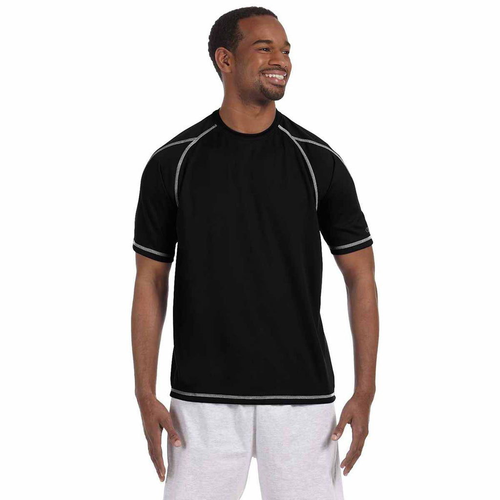 Champion Men's Black Double Dry 4.1-Ounce Mesh T-Shirt