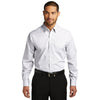 Port Authority Men's White/Dark Grey Micro Tattersall Easy Care Shirt