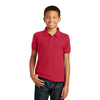 Port Authority Youth Rich Red Core Classic Pique Polo