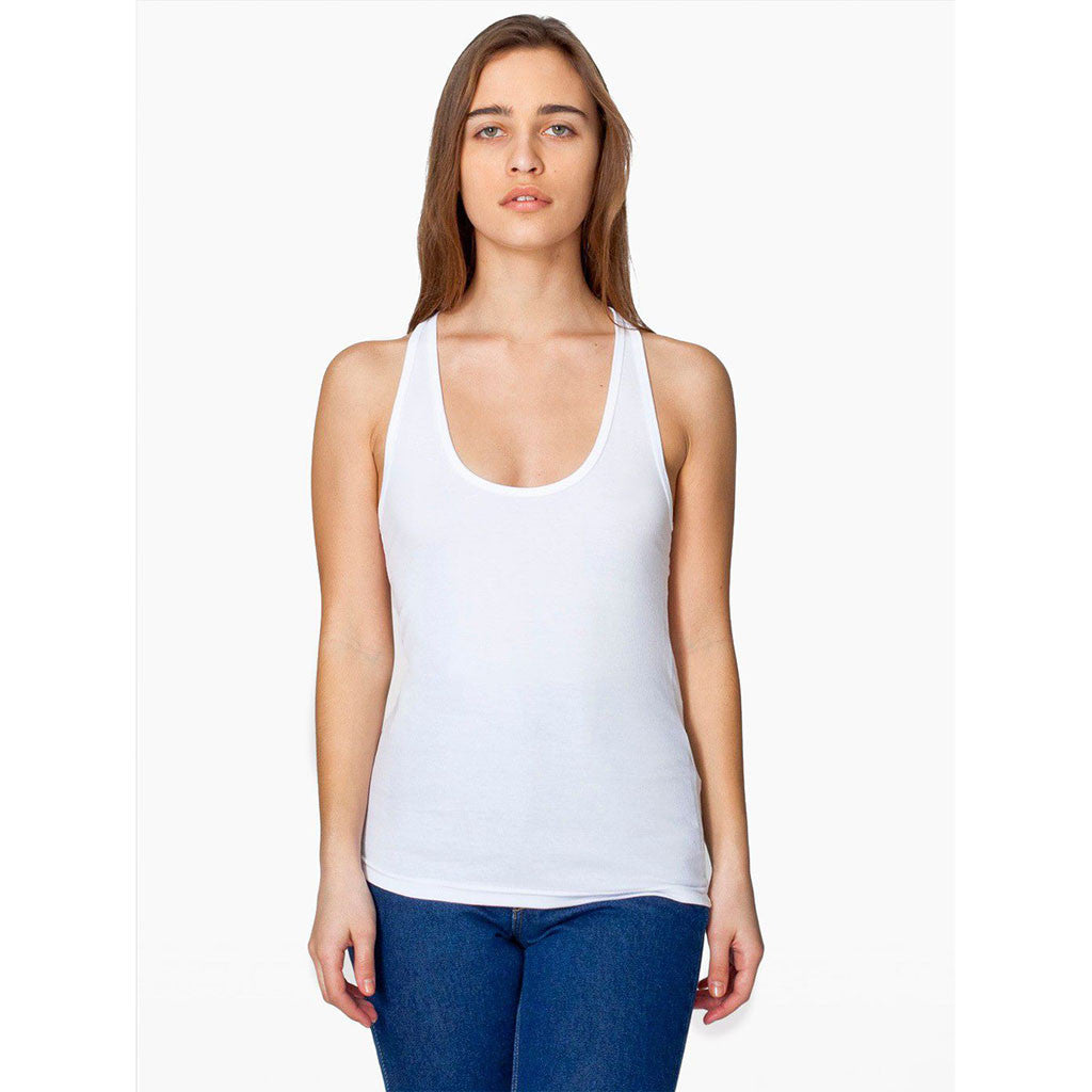 American Apparel Women's White Fine Jersey Racerback Tank